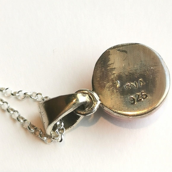 NWT Sterling Silver Pink enamel Swiss Marcasite necklace earring set - Picture 5 of 6